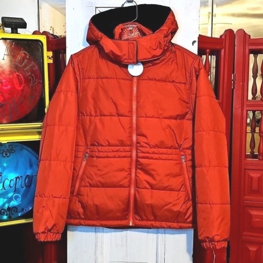 Whales Tail Performance Outerwear Girls Burnt Orange Hooded Puffer Jacket M